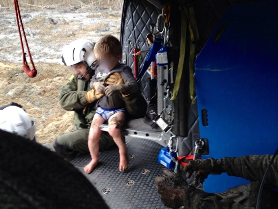 salvataggio di un bambino di 4 anni