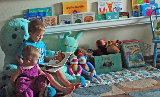 angolo lettura bambini in casa