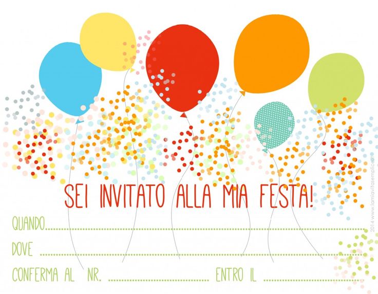 inviti feste compleanno bambini pronti stampare