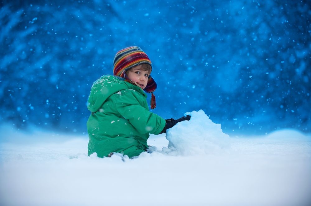 Bambini sicuri sulla neve