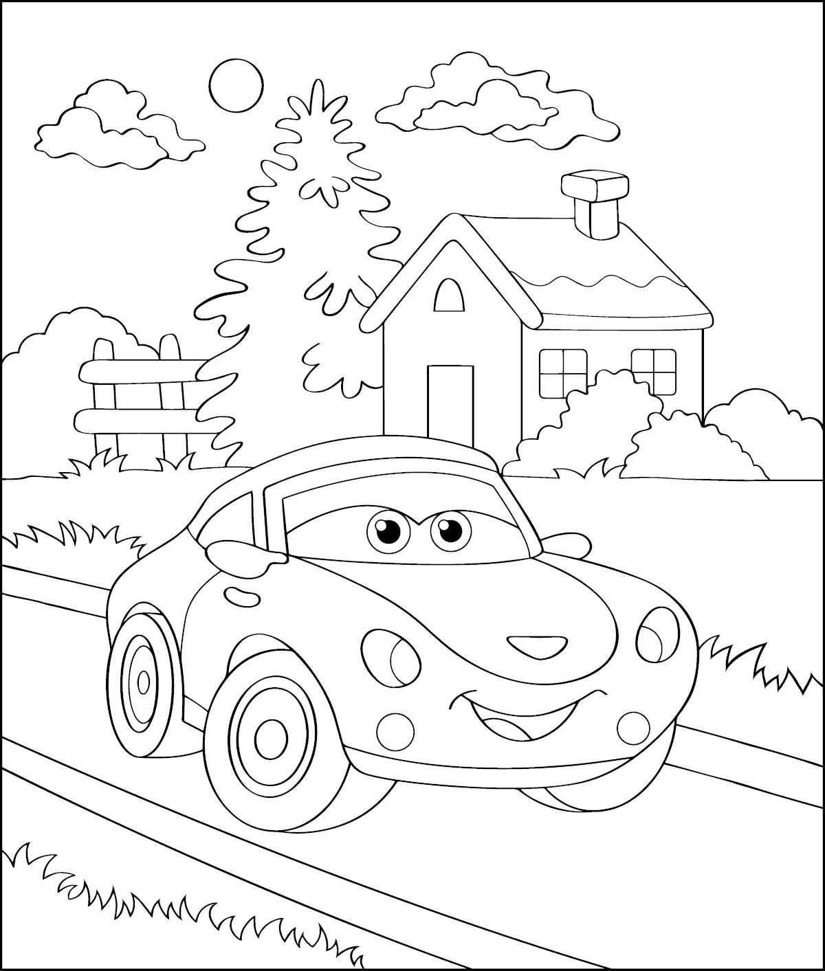 disegno da colorare auto bambini