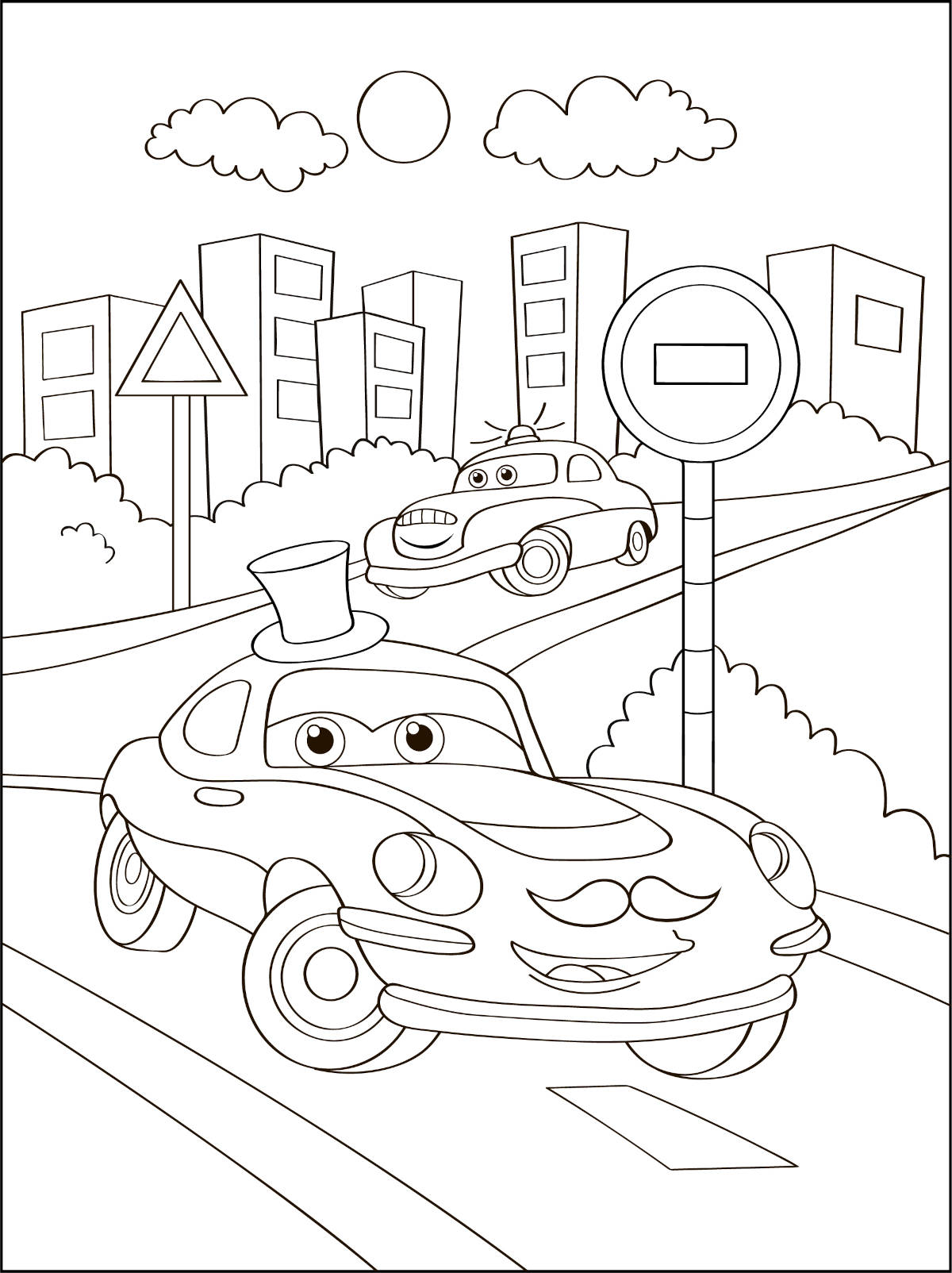 disegno da colorare auto bambini