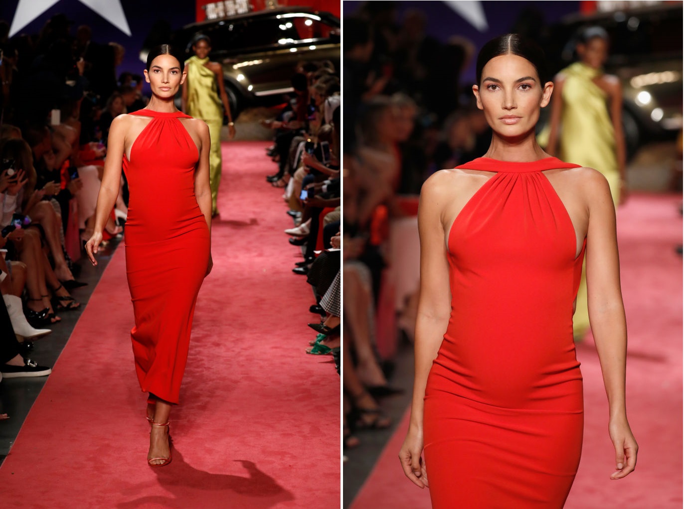 Lily Aldridge sfilata pancione