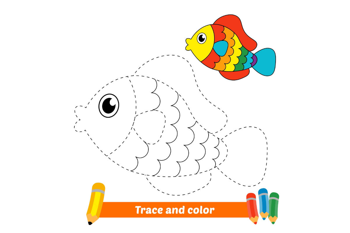 pesce da colorare