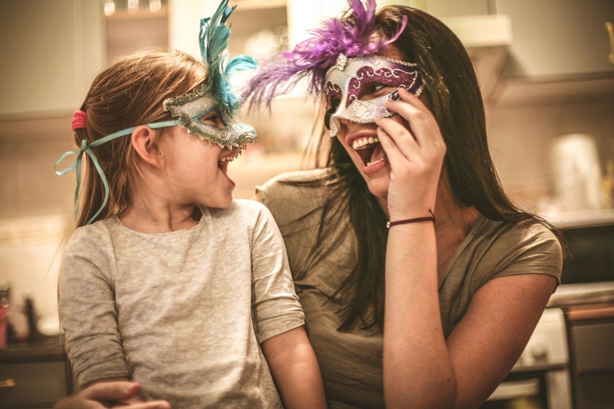 Maschera carnevale mamma e figlia