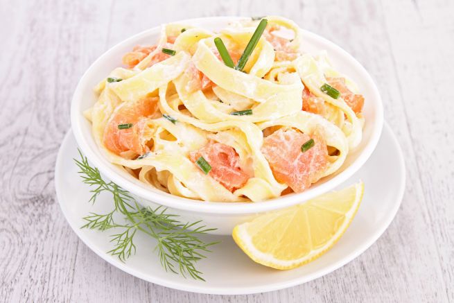 pasta con il salmone affumicato