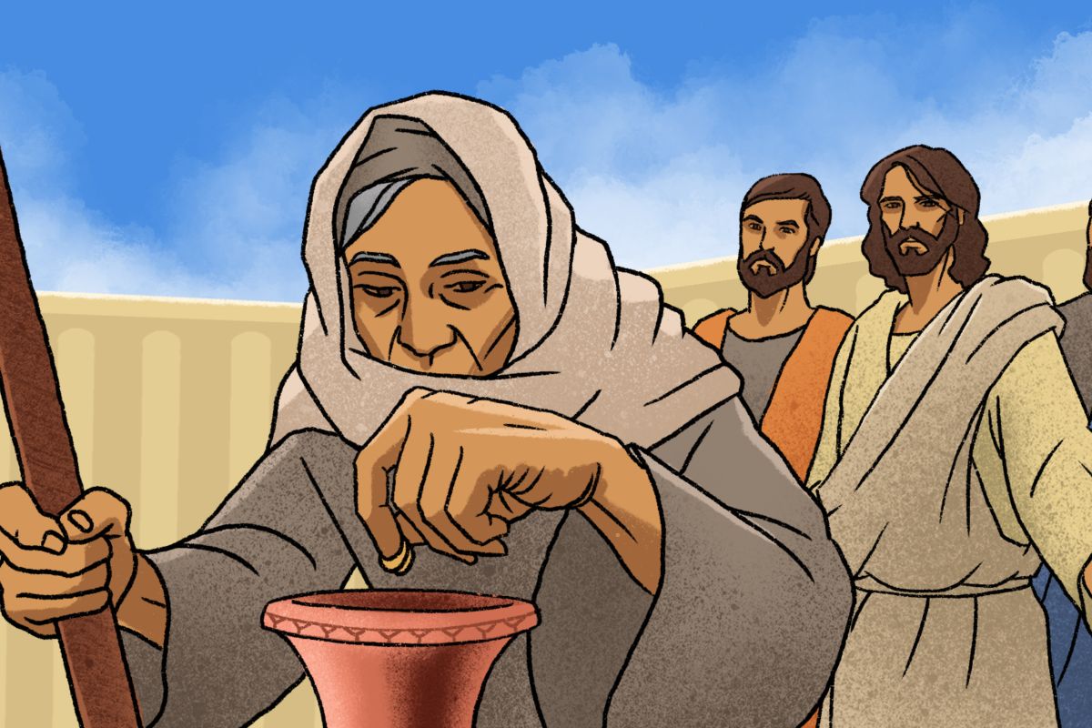 illustrazione biblica vedova donazione
