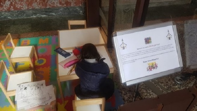 area-bambini in una chiesa a Bari