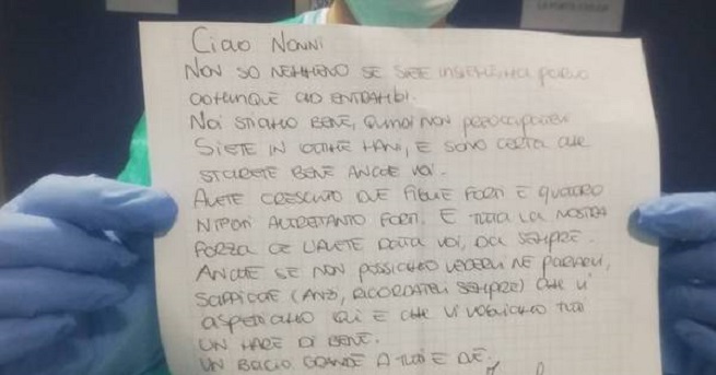 lettera di una bambina ai nonni in ospedale