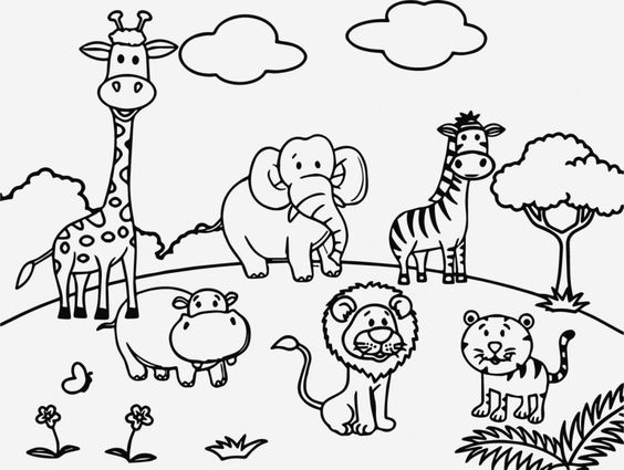 Gli animali della savana da colorare per bambini