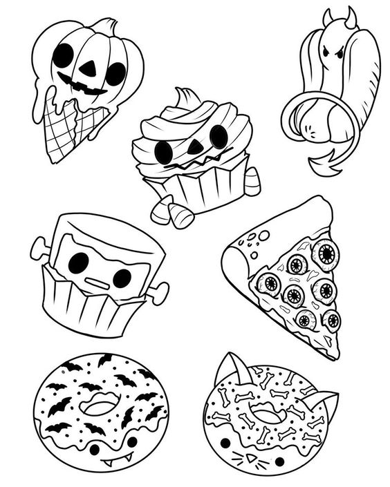 Disegni di Halloween kawaii da colorare per i bambini