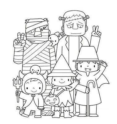 Disegni di Halloween kawaii da colorare per i bambini