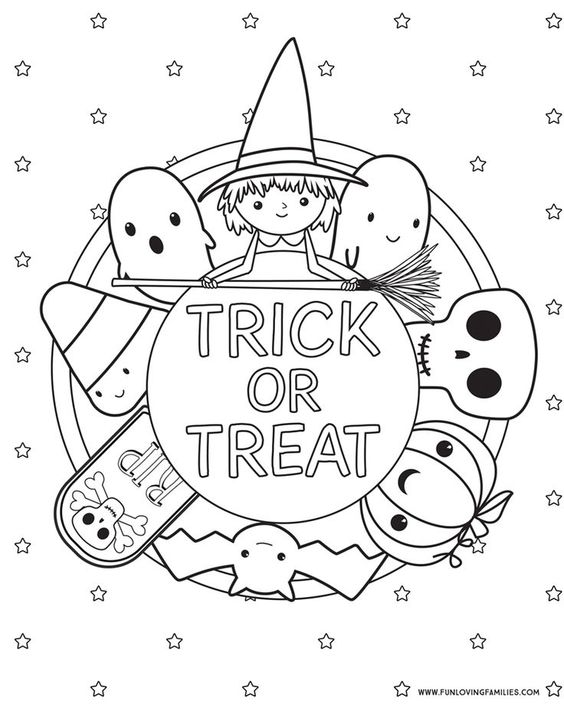 Disegni di Halloween kawaii da colorare per i bambini