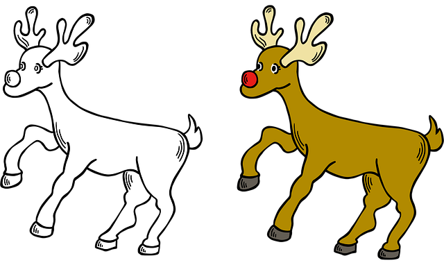 I disegni della renna da colorare per bambini