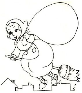 Immagini della Befana da colorare e stampare per i bambini