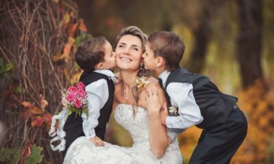 sposa matrimonio bambini bacio paggi