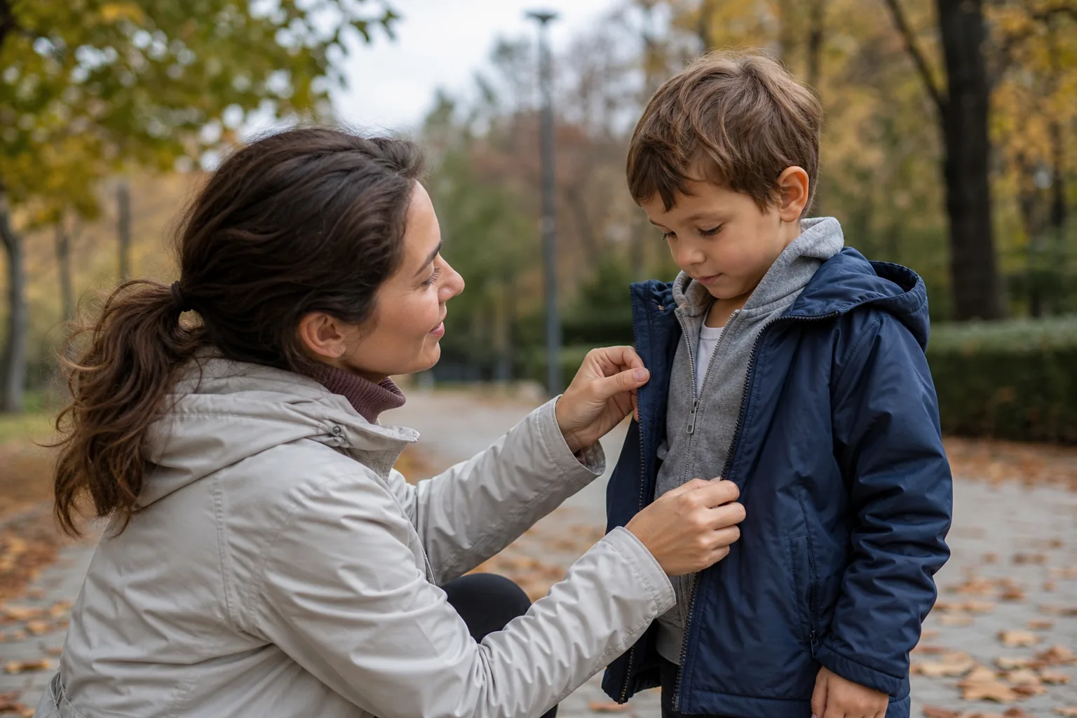 Come vestire i bambini in autunno: la regola degli strati per evitare raffreddori